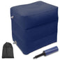 Travel Foot Rest Pillow, AHIER Inflatable Travel Leg Rest Pillow Bed for Foot Rest on Airplanes, Cars, Trains, Office to Rest on Long Flights (Deep Blue)