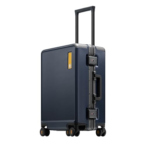 LEVEL8 Carry On Luggage Airline Approved Zipperless with Aluminum Frame, Hard Case Luggage with Spinner Wheels, Metal Travel Suitcase with Double Tsa Locks, 20 Inch, Blue - color: Blue, size: Carry-On 20 Inch (Without Organizers)