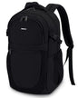 ECOHUB Travel Backpack for Men Women, 17.3 inch Suspended Laptop Backpack, Fashion Water-Resistant College Computer Bookbag, 28L Personal Item Bag with 12 Pockets for Causal, Work, Black - color: Black