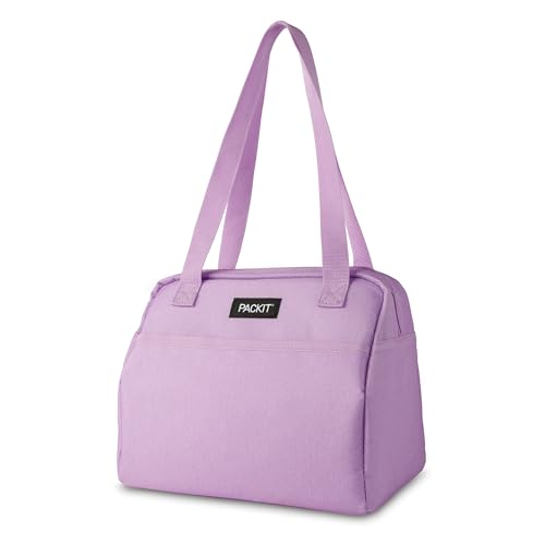 PackIt(R) Freezable Hampton Lunch Bag, Lavender, Built with EcoFreeze(R) Technology, Collapsible, Reusable, Zip Closure with Front Pocket and Shoulder Straps, Designed for Fresh Office Lunches - color: Lavender