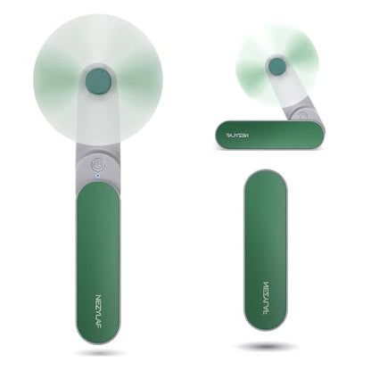 Portable mini handheld Fan, small Rechargeable Personal Fan for 9-15 Hours Runtime, Pocket Design for Travel/Women Essentials/vacation/beach/vacation/airplane/disney - color: Green