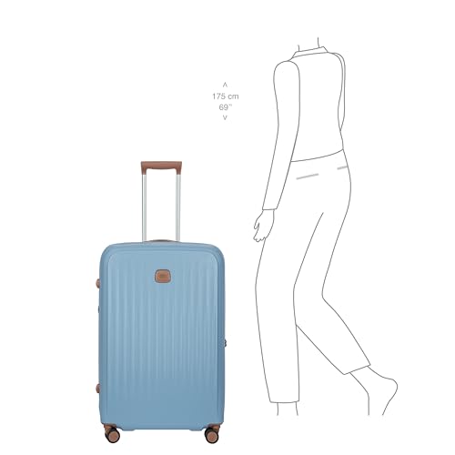 Bric's Taormina Ultra-Light Checked Luggage – Expandable Hard Shell Suitcase with TSA Lock, Anti-Tamper Zippers & 360 Spinner Mobility Wheels - 30 Inch, Sky Blue - color: Sky Blue, size: Checked-Large