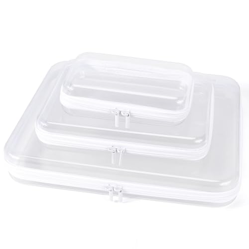 YOPCDJ Clear Hard Shell Zipper Case, Clear Zipper Pouches Waterproof Makeup Organizer & Travel Toiletry Storage Bag, Plastic Pouch for Office, Home, White,3 Pack XL LS - color: White, size: XL+L+S