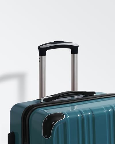 Coolife Luggage, Suitcase with Durable and Lightweight, Checked Luggage with PC+ABS Hardshell, Dual Spinner Wheels, TSA Lock, and YKK Zipper(green new, M(24in)) - color: green new, size: M(24in)