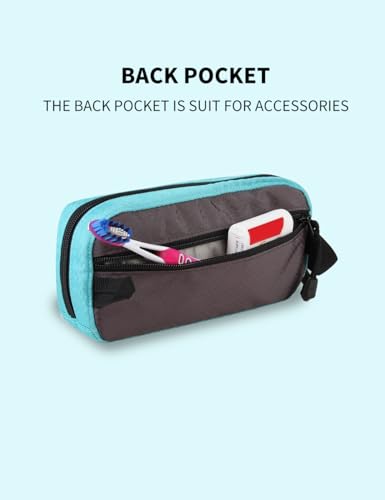 GOX Travel Toiletry Bag Dopp Kit Case for Men Multifunction Packing Organizer Pouch - color: Grey/Sky blue