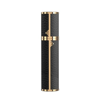8ML Travel Perfume Refillable Atomizer, Mini Genuine Leather Cologne Sprayer, Protable Pocket Size Empty Fragrance Spray Bottle (Black) - color: Black