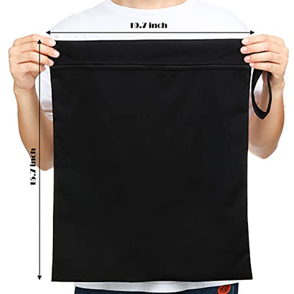 Shappy 2 Pack Large Travel Laundry Bags, Large Wet Dry Waterproof Dirty Clothes Bag for Suitcase, Swimsuit Beach Gym College Dorm Wet Bag(Solid Black) - style: Solid Black