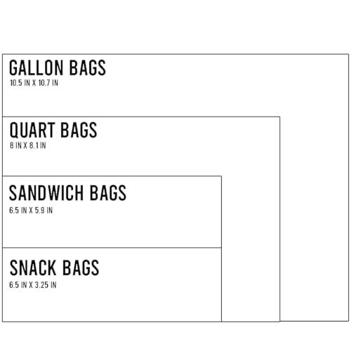 BEIDOU-PAC Combo Storage Zip Bags 350 Count, Resealable Variety Pack With Organizer, Reclosable Clear Plastic Snack, Sandwich, Quart, Gallon Assorted Size Bags - style: Zip | Variety Pack | 350 count