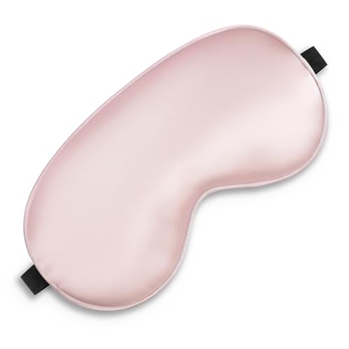 Sleep Mask, Silk Eye Mask for Sleeping with Adjustable Strap, Blindfold Eyeshade for Men & Women, Comfortable & Soft Eye Cover Eyeshade for Night Sleep (Pink) - color: Light Pink
