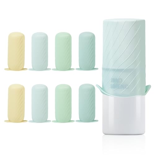 Mrsdry Bottle Covers for Travel, Leak Proofing, Travel Size Container Silicone toiletry sleeves, Leak Locks Travel Accessories for Shampoo Wash Body Bottles and other beauty and personal care(8pcs) - color: Blue, size: 8Pack