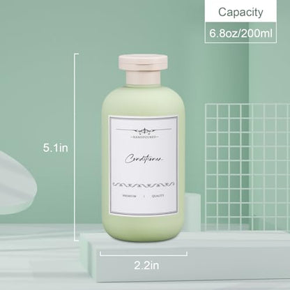 3 PACK Travel Shampoo Bottle, Empty Plastic Squeeze Bottles 6.8oz with Flip Cap, Lotion Container for Toiletries Travel Size Shampoo and Conditioner - color: Blue+Green+Pink, size: 6.8 oz