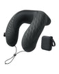 BENEUNDER Travel Neck Pillow for Airplane, Inflatable Compact 360°Head Support Pillow, Comfortable Breathable Cover for Travel, Train,Car with Storage Bag, Black