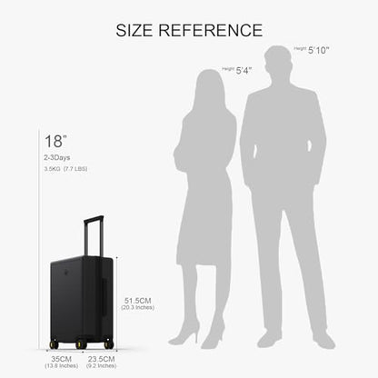 LEVEL8 Carry on Luggage Airline Approved, Small Carry-on Suitcases with Wheels, Lightweight Hardside Luminous Textured with Spinner Wheel, Tsa Lock, 18 Inch, Black - color: Black, size: Small Carry-On 18 Inch