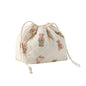 Cotton Quilted Drawstring Makeup Bag with Canvas Lining,Coquette Aesthetic Cute Travel Toiletry Bag,Drawstring Gift Bag for Women and Girls（04White Bear） - color: 04White Bear