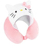 Hello Kitty Girls Teens Travel Pillow with Hood, Memory Foam Cushion Travel Accessories Flight Pillow Neck & Head Support