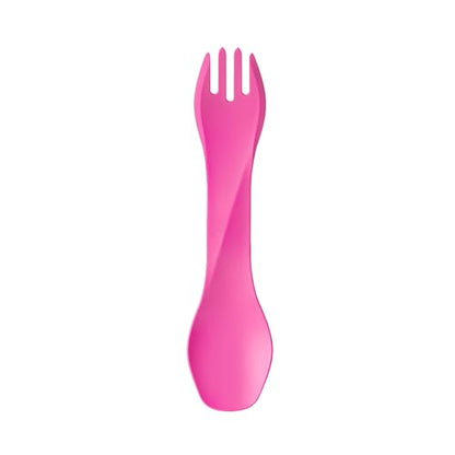 humangear GoBites Uno | Travel & Camping Utensils | Portable & Convertible Dining Ware | Multi-Functional Spork, Pink - color: Pink