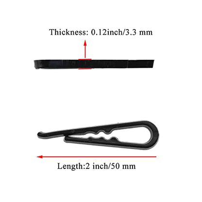 HAHIYO 2inch/50mm 120Pcs Black Plastic U Shape Alligator Clip, Clothespin Fabric Clip Garment Shirt Folding Clip with Teeth for Sewing Room Folding Sock Tie Pant Securing Fabric to Comic Book Board - size: Black - 2.0 inches - 120 Count - With Teeth