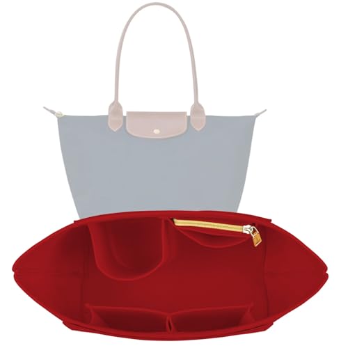 Lckaey felt Organizer Insert for longchamp organizer insert large tote insert handbag organizer inserts large bag best1032red-L - color: Red, size: large