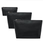 3 Pcs Makeup Bag Set for Women Black Soft Leather Travel Cosmetic Bag Make Up Pouch Small Travel Zipper Pouch,Water-resistant Makeup Organizer Bag for Women（Flat black） - color: Flat black