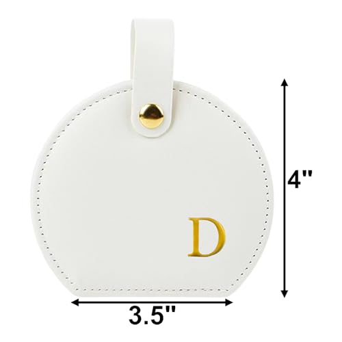 Travel Jewelry Case,Personalized Jewelry Box,Elegant Half-Moon Design with Personalized Golden Initial Case,Personalized Gifts for Women,Jewelry organizer;Personalized Gifts for Women or Friends(D) - style: D