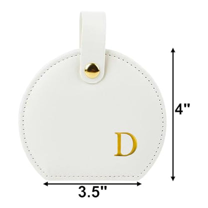 Travel Jewelry Case,Personalized Jewelry Box,Elegant Half-Moon Design with Personalized Golden Initial Case,Personalized Gifts for Women,Jewelry organizer;Personalized Gifts for Women or Friends(D) - style: D