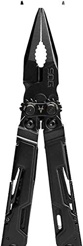 SOG PowerPint Mini Compact Stainless Steel Multi-Tool, 18 Lightweight Specialty Tools & SOG Multitool Pliers Pocket Knife, Black - color: Black, style: Multi-Tool