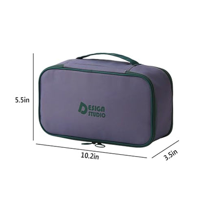 Portable Underwear Bra Storage Bag Waterproof Travel Organizers Multi-Layer Toiletry Packing Cube - color: deep Purple