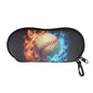 AFPANQZ Glasses Case with Carabiner Hanging Portable Neoprene Zipper Sunglasses Case Soft Lightweight - color: Blue Red Flame Baseball