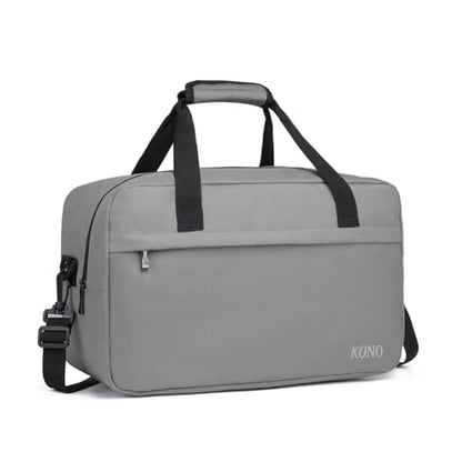 Kono Travel Duffel 20L Under Seat Carry-On Sports Tote Gym Weekender Overnight Bag - 15.75"x9.84"x7.87" Gray - color: Gray, size: M(15.75in x 9.84in x 7.87in)-20L