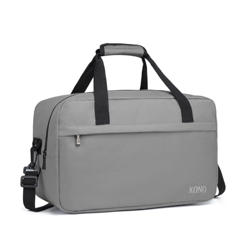 Kono Travel Duffel 20L Under Seat Carry-On Sports Tote Gym Weekender Overnight Bag - 15.75"x9.84"x7.87" Gray - color: Gray, size: M(15.75in x 9.84in x 7.87in)-20L
