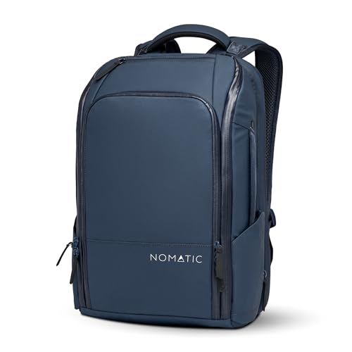 NOMATIC 20L Travel Pack - Mens Travel Backpack - Expandable to 30L - Water Resistant Daypack - TSA-Ready - Lightweight Business Traveling Backpack for Men - 16" Laptop Compartment - color: Navy, size: 20L