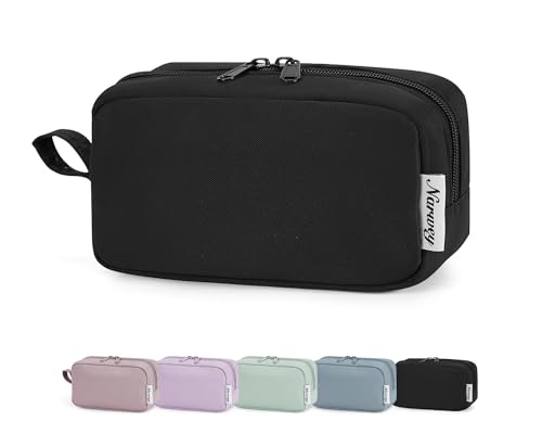 Narwey Small Makeup Bag for Purse Travel Makeup Pouch Mini Cosmetic Bag Zipper Pouch for Women (Black, Small) - color: AB-Black, size: Small