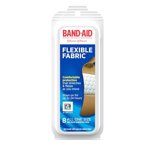 Band-Aid Brand Flexible Fabric Adhesive Bandages for Wound Care and First Aid, All One Size, 8 ct - size: 8 Count, style: All One Size