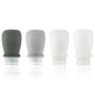 Starfa 4 Pack Silicone Travel Bottles (1oz),Leakproof Mini Lotion Bottles & Dressing Containers with Lids,Reusable Toiletry Squeeze Tubes for Shampoo,Conditioner,and Condiments - color: Black,Grey, White, Clear