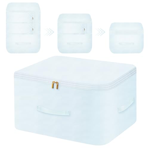 Ultra Space Saving Self Compression Organizer, Comforter Storage Bag for Clothes, Blankets, Pillows, Duvet, Comforters, Bedding Sets and Much More (Blue,X-L - 54 * 42 * 60cm) - color: Blue, size: X-L - 54*42*60cm