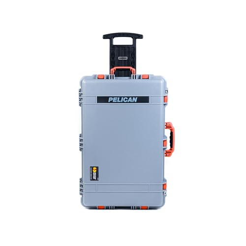 Silver Pelican 1650 Large Case - Comes with Pick & Pluck Foam - Orange Handles & Latches. - color: Orange Handles & Latches