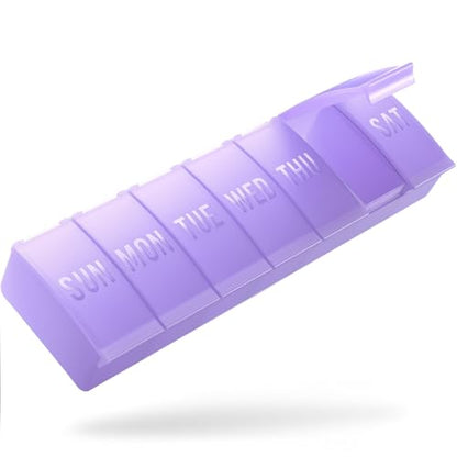 Barhon Pill Organizer Large, Weekly Medicine Pill Organizers, 7 Day Pills Box Case Travel for Big Vitamin Supplements Fish Oil, Light Purple - color: Light Purple