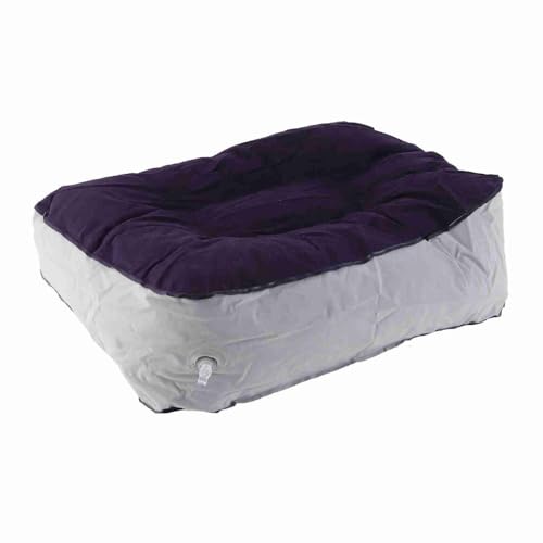Footrest with Air Pump - Soft Flocking Adjustable Height Leg Support Cushion for Travel, Office & Home Use,37x30x16cm/14.57x11.81x6.30in(Purple＋Grey) - color: Purple＋grey