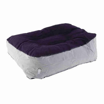 Footrest with Air Pump - Soft Flocking Adjustable Height Leg Support Cushion for Travel, Office & Home Use,37x30x16cm/14.57x11.81x6.30in(Purple＋Grey) - color: Purple＋grey