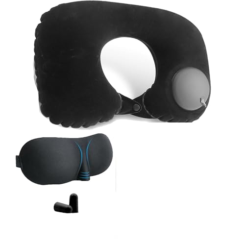 Portable Ultimate Comfort Set for Plane Sleep Kit at Plane Inflatable Travel Pillows Foot Rest Hammock Eye Mask Ear Plugs for Airplane Essentials for Seat Airplane Gadgets for Sleep Comfort (3B) - color: 3b