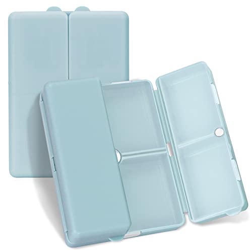 FYY Daily Pill Organizer,7 Compartments Portable Travel Pill Case/Box for Purse Pocket to Hold Vitamins,Cod Liver Oil,Supplements and Medication-SkyBlue, [Folding Design] - color: Blue, size: Large (1 Piece)