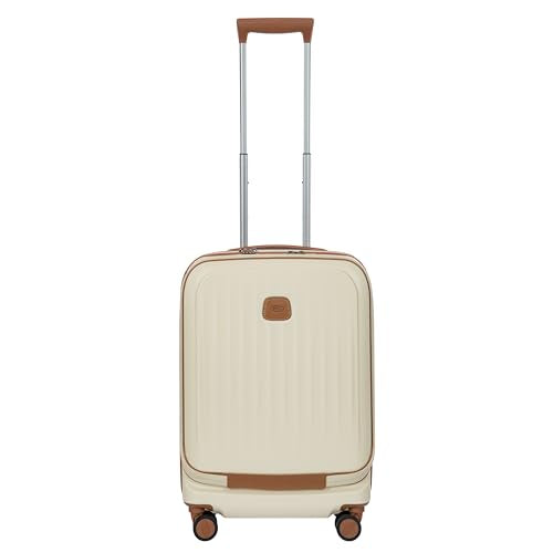 Bric's Taormina Ultra-Light Carry-On Spinner – Airline Approved Expandable Hard Shell Suitcase with TSA Lock, Anti-Tamper Zippers & Built-In USB Port - 21 Inch with Pocket, Cream - color: Cream, size: Carry-On w/ Front Pocket