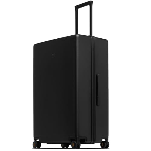 LEVEL8 Checked Luggage, Large Hardside Suitcases with Wheels 28 Inch Luggage, Luminous Textured Lightweight Hard Shell Suitcases Locks Tsa Approved, Black - color: Black, size: Checked-Large 28 Inch