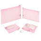 EASYFUN Mesh Pouch, Make up Bag with Zipper Cosmetic Organizer Pouch for Daily or Travel to Keep Small Items, 4 PCS Pink - color: Pink
