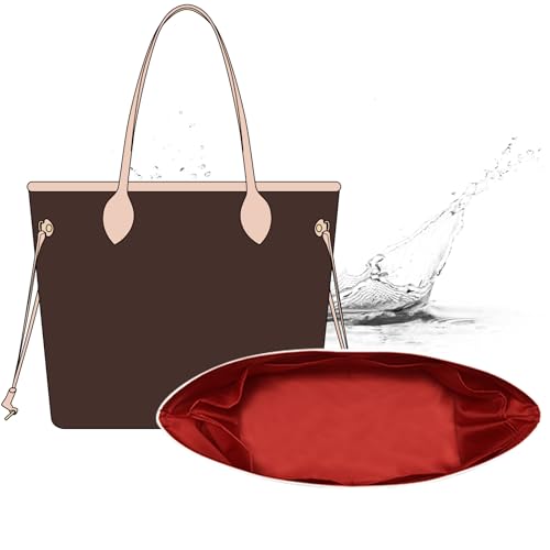 Purse Organizer Insert Compatible with Lv Neverfull PM and More, Premium DupontPaper Lighgtweight Bag Liner Diveider Shaper for Tote Handbags, White-red/M - color: White-red, size: M
