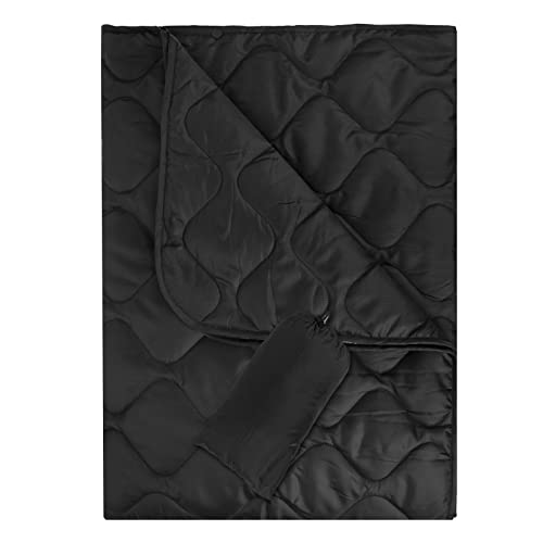 Poncho Liner Military Insulation Outdoor Camping Blanket for Travel, Beach, Grass, Picnic, Car Emergency, Outdoor, Survival - color: Bk, size: 1.4Mx2M(4.6x6.6ft)