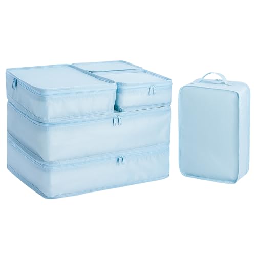 Packing cubes for Travel CALACH Luggage Organizer Bags 6 Set Packing Cubes for Suitcases Travel Essentials for Carry on Mesh Suitcase Organizer with Shoe Bag (blue) - color: blue
