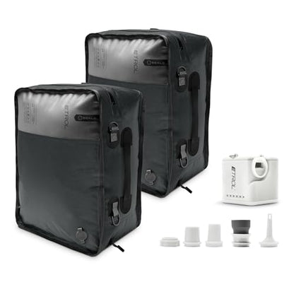 ETROL TPU Vacuum Bag for Travel, 70D Nylon Reusable Compression Bag with IP67 Waterproof Zipper, Compression Packing Cubes for Clothing, Space Saver Bags for Luggage (Full Open, Grey,2Pcs+Pump) - color: Full Open, Grey,2Pcs+Pump