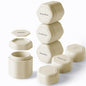 Cadence Travel Containers - Daily Routine Capsule Set - Magnetic Containers with Lids,4 Flex Mediums (1.32oz) & 3 Flex Smalls (0.56oz) - Shampoo, Conditioner, Body Wash, Pills, & More - Sand - color: Sand