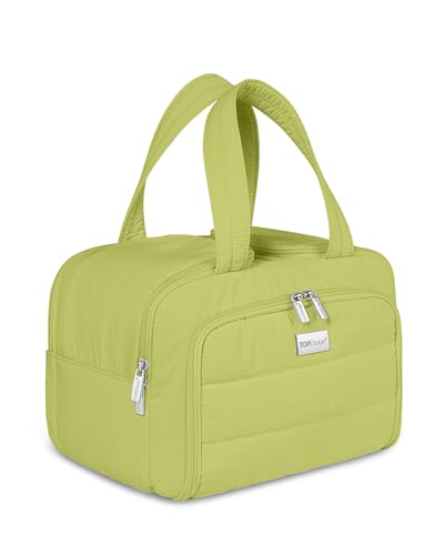 TOPDesign Travel Toiletry Bag for Women, Puffer Large Toiletry Bag, Lightweight Cosmetic Makeup Organizer with Handle for Traveling, Accessories, Essentials, Toiletries (Light Green) - color: Light Green